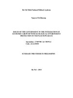 Summary phd thesis in philosophy roles of the government in the integration of economic growth with ecological environment protection in vietnam nowadays