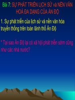 Bài 7: Sự phát triển lịch và nền văn hóa đa dạng của Ấn độ