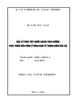 Tóm tắt luận án tiến sĩ kinh tế đầu tưu trực tiếp nước ngoài theo hướng phát triển bền vững ở vùng kinh tế trọng điểm bắc bộ