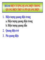 HIỆN TƯỢNG QUANG ĐỆN TRONG- QUANG ĐIỆN TRỞ- PIN QUANG ĐIỆN- 12 NÂNG CAO