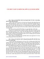 Câu hỏi kiểm tra môn luật hành chính có đáp án