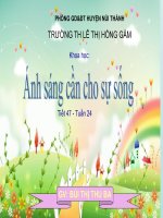 KH4: Ánh sáng cần cho sự sống