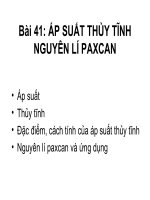 Bài 41 Áp suất thủy tĩnh nguyên lí Pascal