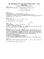 Đề khảo sát vào lớp chọn THPT môn toán 9