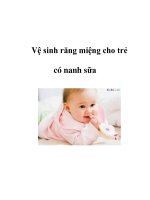 Vệ sinh răng miệng cho trẻ có nanh sữa pdf