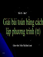 Giải bài toán bằng cách lập phương trình (tt)