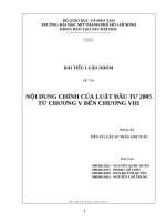 Tiểu luận luật kinh doanh  NỘI DUNG CHÍNH CỦA LUẬT ĐẦU TƯ 2005 TỪ CHƯƠNG V ĐẾN CHƯƠNG VIII