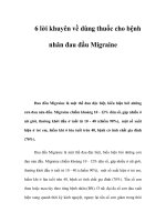 6 lời khuyên về dùng thuốc cho bệnh nhân đau đầu Migraine potx