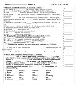 bai kiem tra 1 tiet unit 1 - unit 3