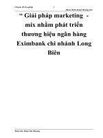 Giải pháp marketing   mix nhằm phát triển thương hiệu ngân hàng Eximbank chi nhánh Long Biên