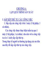 bài giảng quản trị sản xuất - chương 6 lập lịch trình sản xuất
