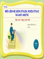 Mối liên hệ giữa C2H4, C2H5OH và axit...