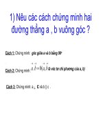 Đường thẳng vuông góc với mặt phẳng( Rất hay và mới lạ)