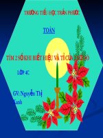 Toán 4-Tìm 2 số khi biết hiệu và tỉ ..