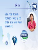Văn hoá doanh nghiệp công ty cổ phần sữa Việt Nam Vinamilk