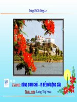 Tiết 102.Dùng cụm chủ - vị để mở rộng câu