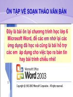 Ôn tập Word- lớp 6