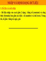 Bài 2 : Nhập liệu trong Excel