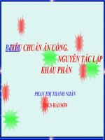 TIÊU CHUẨN ĂN UỐNG.                                                                NGUYÊN TẮC LẬP KHẨU PHẦN