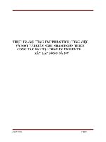 Thực trạng công tác phân tích công việc và một vài kiến nghị nhằm hoàn thiện công tác này tại công ty TNHH MTV xây lắp SÔNG đà 207