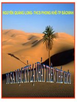 SA MẠC KÌ LẠ NHẤT VÀ 10  SA MẠC LỚN NHẤT THẾ GIỚI