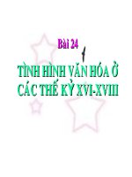 Bài 24:Tình hình văn hóa ở các thế kỉ XVI-XVIII