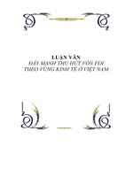 luận văn đẩy mạnh thu hút vốn fdi theo vùng kinh tế ở việt nam