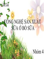 Ứng dụng CNSH sản xuất sữa bò