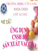 ứng dụng CNSH sản xuất vaccine