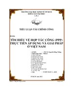 đề tài tìm hiểu về hợp tác công (ppp) thực tiễn áp dụng và giải pháp ở việt nam