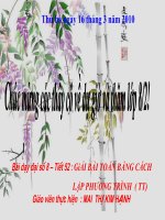 Bài 7 . Giải bài toán bằng cách lập phương trình (tt)