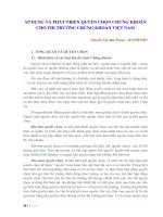 báo cáo áp dụng và phát triển quyền chọn chứng khoán cho thị trường chứng khoán việt nam