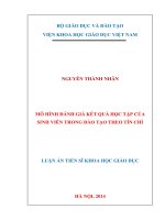 Mô hình đánh giá kết học tập của sinh viên trong đào tạo theo tín chỉ