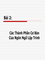 bài 2:các thành phần ngôn ngữ lập trình