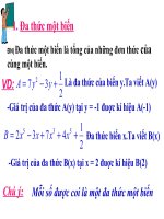 Bài 7- Tiết 59: Đa thức một biến