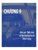 bài giảng chiến lược marketing - chương 9 định giá thấu hiểu và thu nhận giá trị từ khách hàng