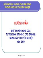 HƯỚNG DẪN TS ĐH-CĐ 2010