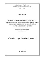 tóm tắt luân án tiến sĩ: Nghiên cứu mô hình đánh giá tác động của tài trợ cho hoạt động nghiên cứu và phát triển trong điều kiện thông tin bất cân xứng đối với tăng trưởng kinh tế