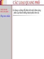 CÁC LOẠI QUANG PHỔ