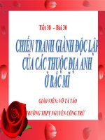 Bài: CHIẾN TRANH GIÀNH ĐỘC LẬP 13 THUỘC ANH Ở
