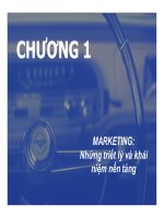 bài giảng chiến lược marketing - chương 1 marketing những triết lý và khái niệm nền tảng