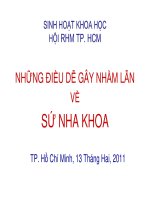 Bài giảng Sứ nha khoa: Tìm hiểu vật liệu và công nghệ   Hoàng Tử Hùng