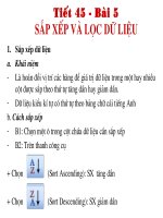 Bài 8: sắp xếp và lọc dữ liệu