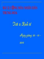 Bài 10. Cộng hòa nhân dân Trung Hoa (Tiết 2)