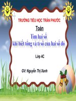 Toan4- Tìm 2 số khi biết tổng và tỉ