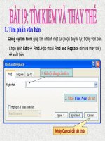 Bài 19: Tìm kiếm và thay thế(vip)