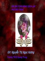 Tiết 60-Giải bài toán bàng cách lạp phuong trình