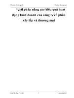 Giải pháp nâng cao hiệu quả hoạt động kinh doanh của công ty cổ phần xây lắp và thương mại