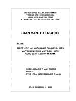 LUẬN VĂN THIẾT KẾ PHÂN XƯỞNG GIA CÔNG PHỐI LIỆU  VÀ TẠO HÌNH NHÀ MÁY GẠCH MEN  CÔNG SUẤT 2.500.000M2 NĂM