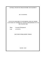 Doctor of philosophy thesis state manamgement in diversification of credit activities of commercial banks in ho chi minh city to the year of 2020